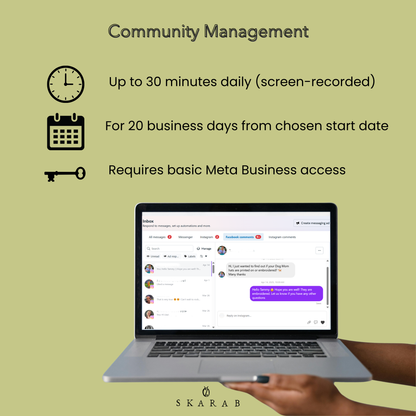 1 month of posts and community mgmt.