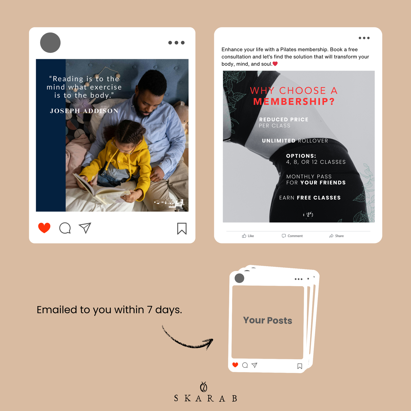1 week of posts and community mgmt.