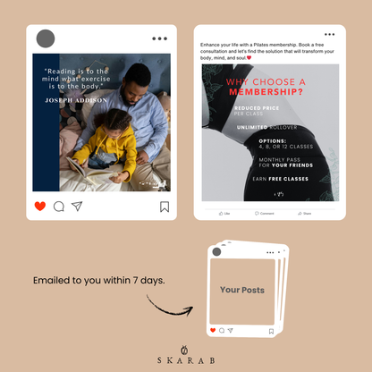 1 week of posts and community mgmt.
